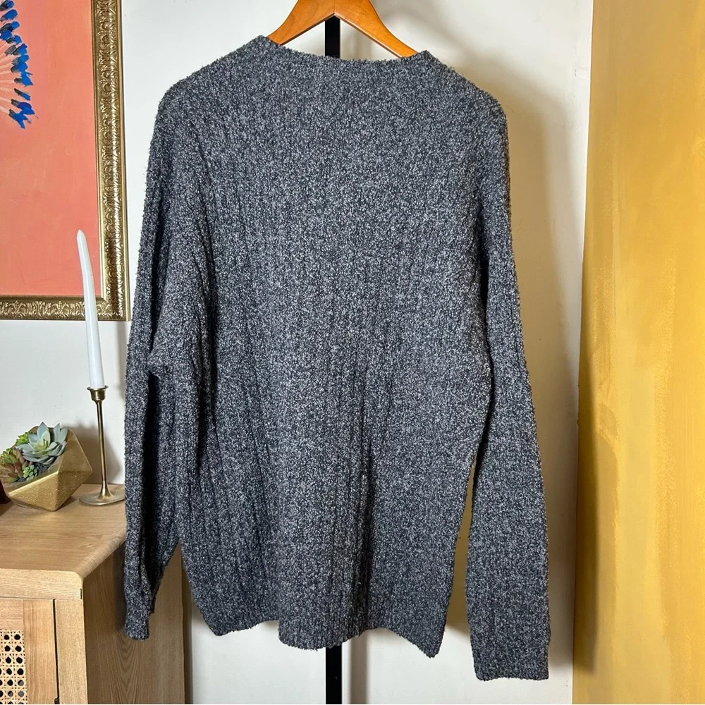Banana Republic Vintage Men's Wool Cashmere‎ Sweater Ribbed Charcoal Gray Size L